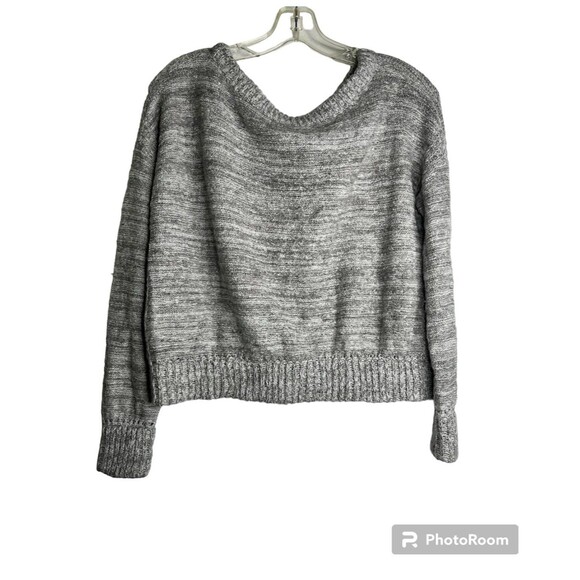 Free People Womens Cropped Sweater Cotton Blend Gray Size Small Pockets - Picture 2 of 8